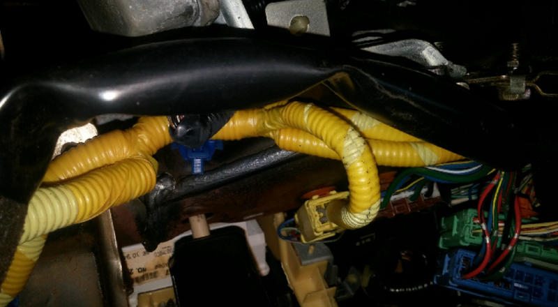 Yellow wires are usually associated with airbag systems.